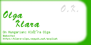 olga klara business card